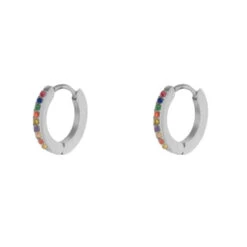 Aros Click Rainbow · Acero -Alvent Joyas Tienda AROSCLICKRAINBOWPLATA