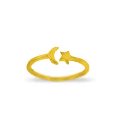 Anillo Luna Estrella -Alvent Joyas Tienda Anillo night sky