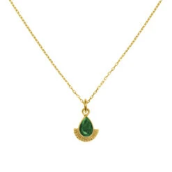 Collar Tar Abanico -Alvent Joyas Tienda COLLAR TAR ESMERALDA ORO ESLABONE ALVENT