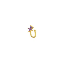 Ear Cuff Flor -Alvent Joyas Tienda EARCUFF FLOR LILA 34 ORO ALVENT