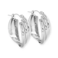 Aros Triple Rizados -Alvent Joyas Tienda aros triple trenza plata