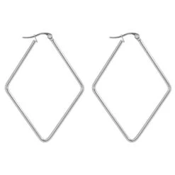 Aros Rombo · 2 Tamaños 9 Aros Rombo · 2 Tamaños -Alvent Joyas Tienda arosrombograndeplata