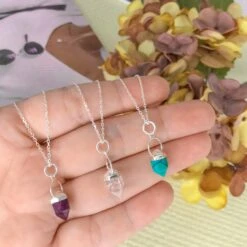 Collar Péndulo · 3 Piedras -Alvent Joyas Tienda collarpendulo 3colores