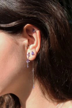 Ear Cuff Flor -Alvent Joyas Tienda earcuff flor lila