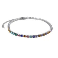Pulsera Tenis Circonitas Colores -Alvent Joyas Tienda pulseratenisplatacolor
